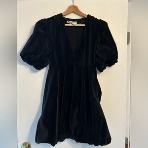 Black velvet party dress